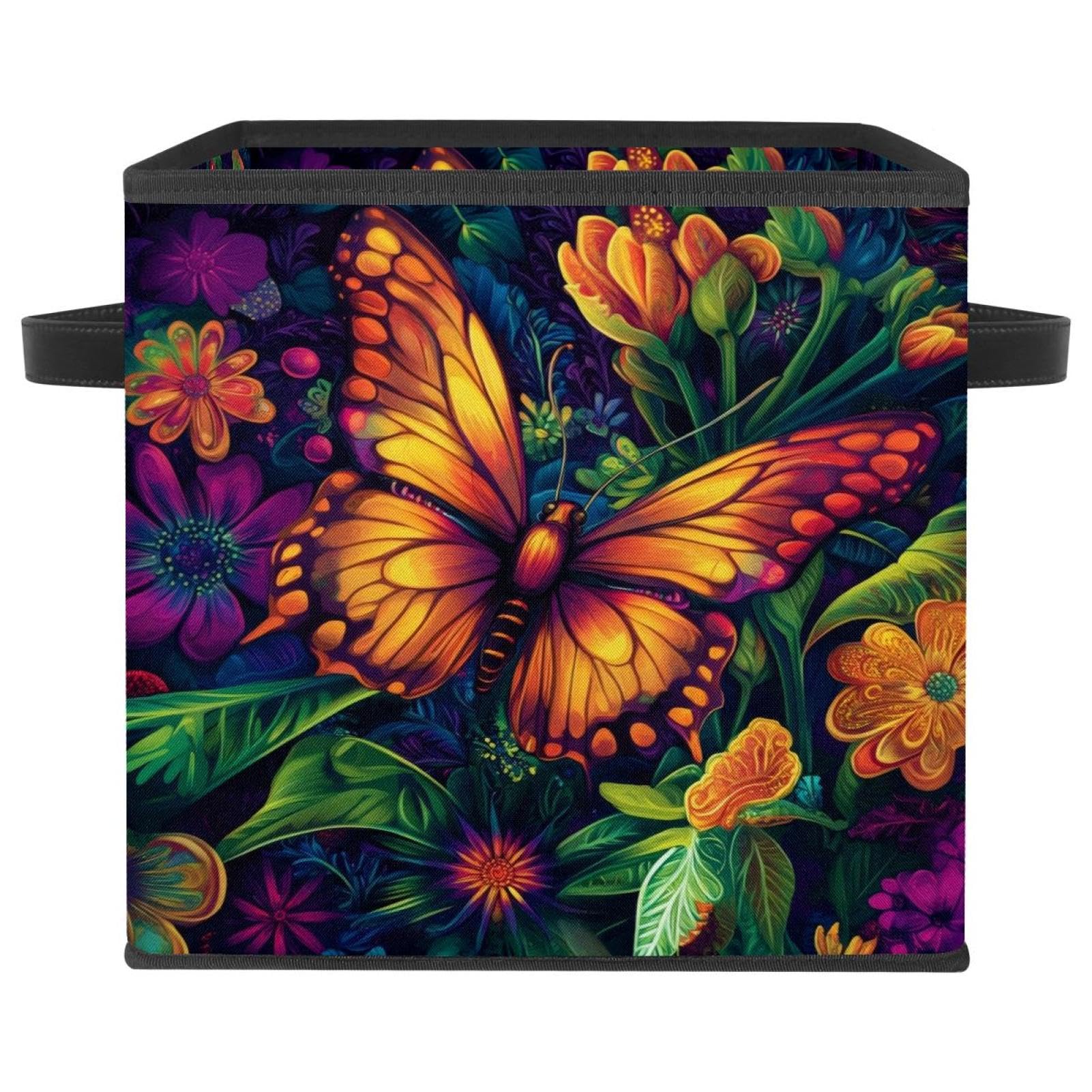 Boîte de rangement en forme de fleur psychédélique grand cube pliable