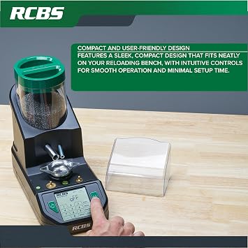 RCBS MatchMaster Powder Dispenser, Dual Tube Technology, 0.04 Grain Accuracy, Black/Green