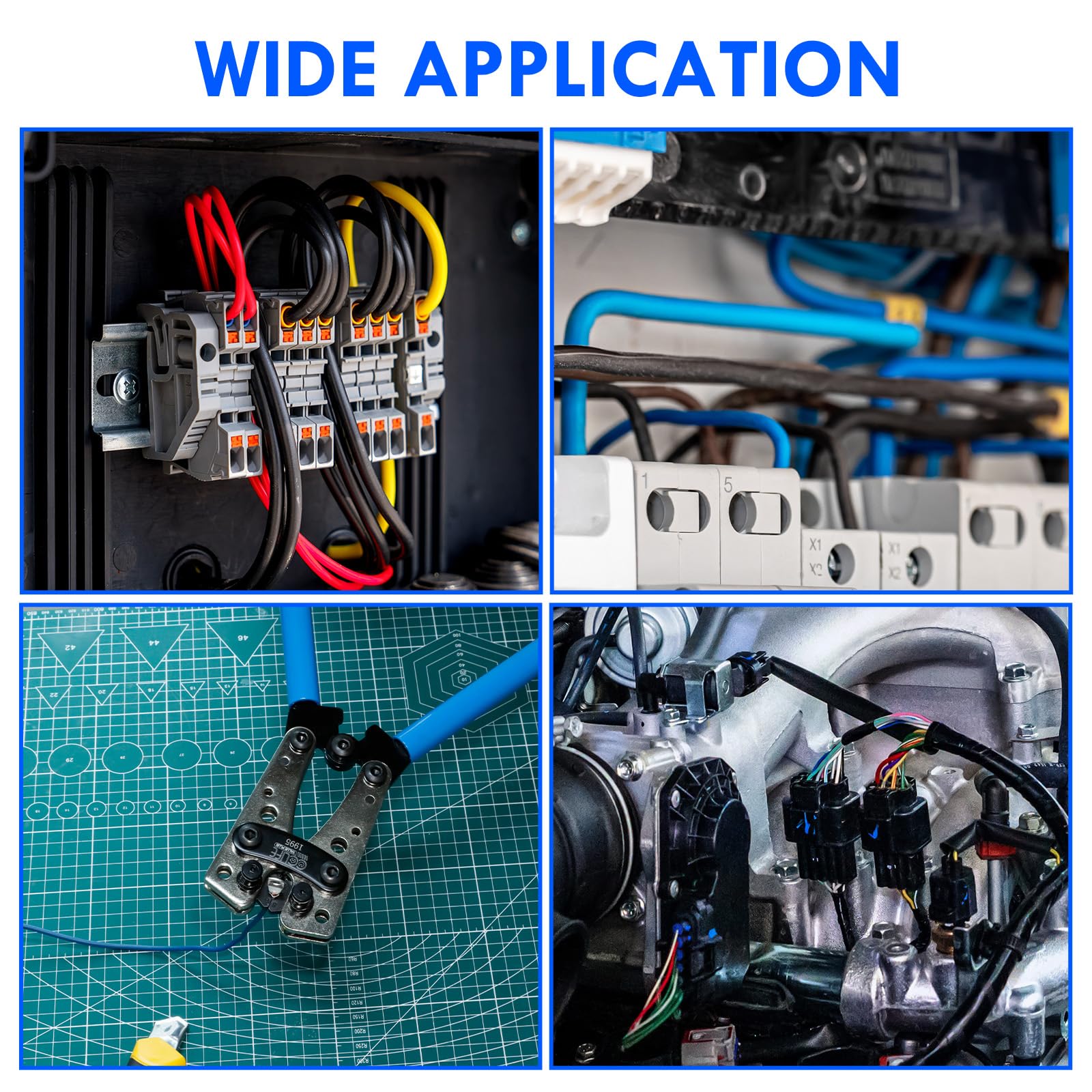 CCLIFE Pinza Crimpatrice - 6/10/16/25/35/50mm² Pinza capicorda AWG Terminale per cavi da 10, 8, 6, 4, 2, 1/0 AWG, Pinze per crimpare cavi, Strumento per crimpare capocorda