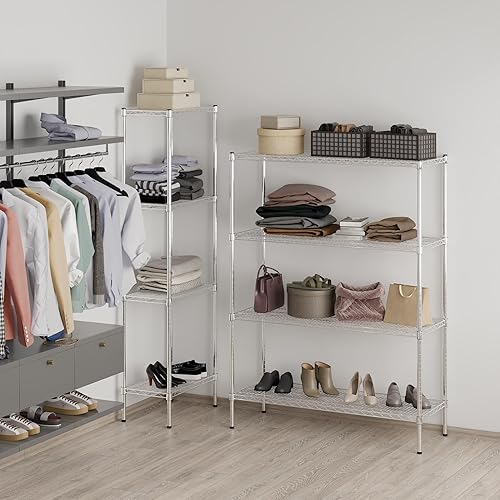 Miniatura 6 de Regal Altair Kit de estantería de alambre cromado de 4 niveles de 18 pulgadas de profundidad x 48 pulgadas de ancho x 64 pulgadas de alto  Unidad de