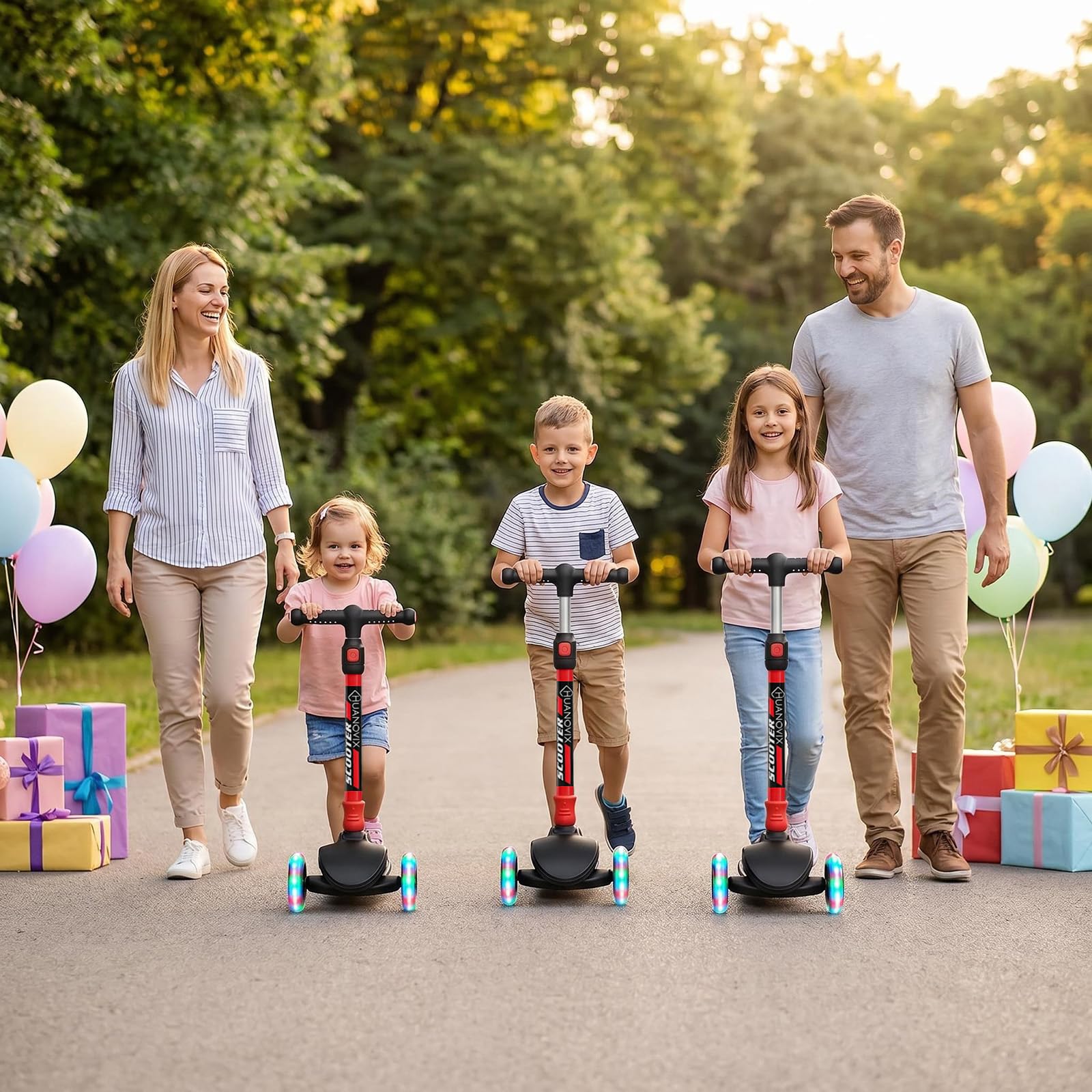 Monopattino bambini 3 anni, scooter bambini con altezza regolabile, scooter 3 ruote