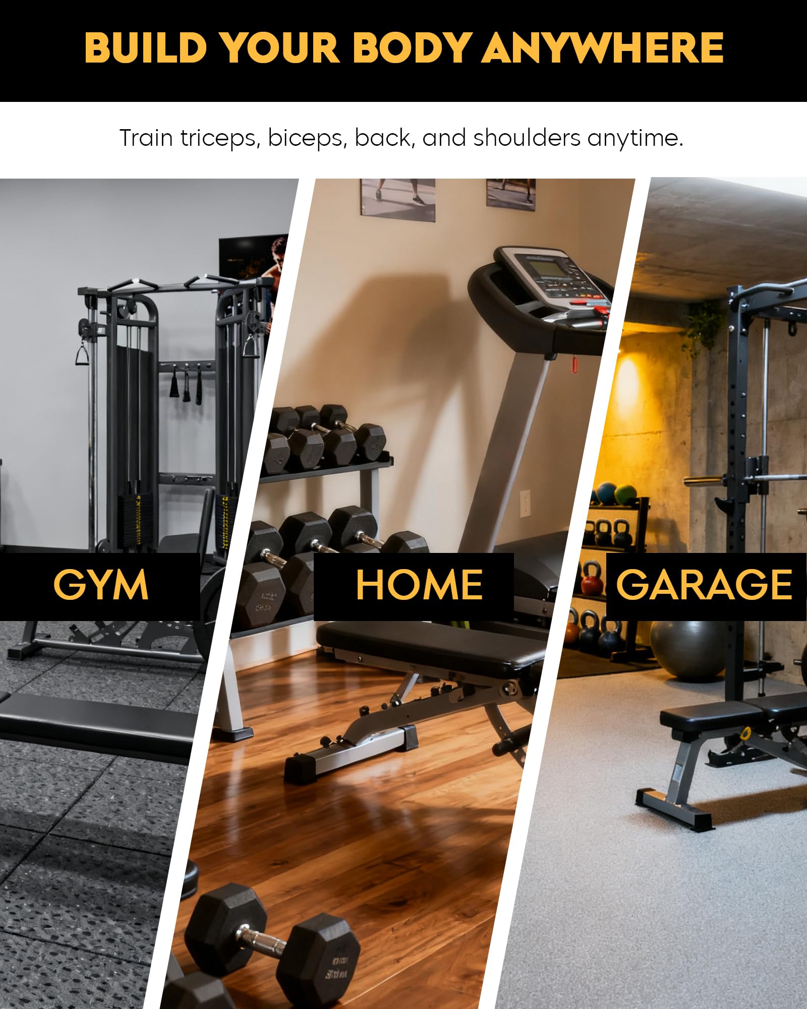 GuuG Kabelzug Seilzug Fitness Latzug: Wandmontage Kabelmaschine Latzugmaschine Trizeps Trainingsgerät Wand für Zuhause Home Gym LAT Pulldown Wall Mount Pulley System