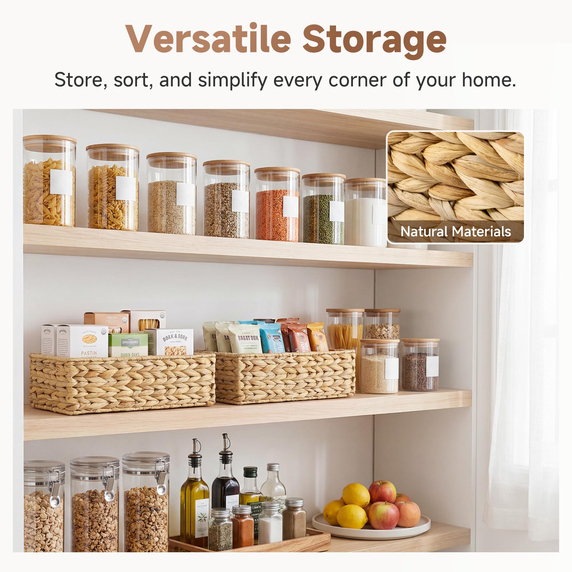 StorageWorks WC-Tankkorb für Badezimmer, Wasserhyazinthen-Aufbewahrungskörbe für Toilette, Tank-Top, 2 Stück