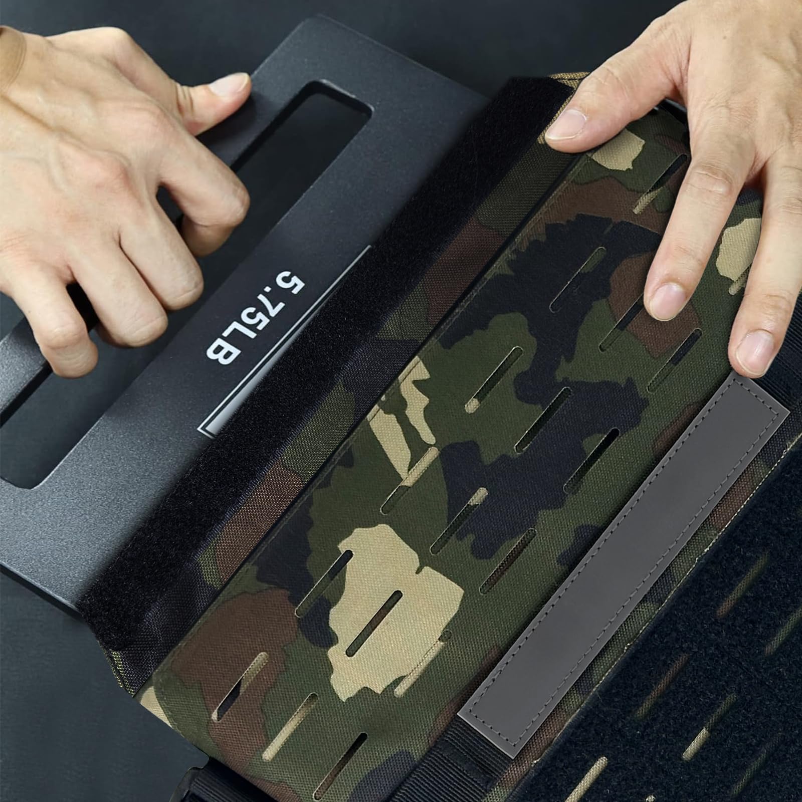 Tactical Weighted Vest, Adjustable Weights Running Vest Molle for Workouts Endurance Training Fitness Calisthenics Gym, Max 20lb/pocket (Not included plates)