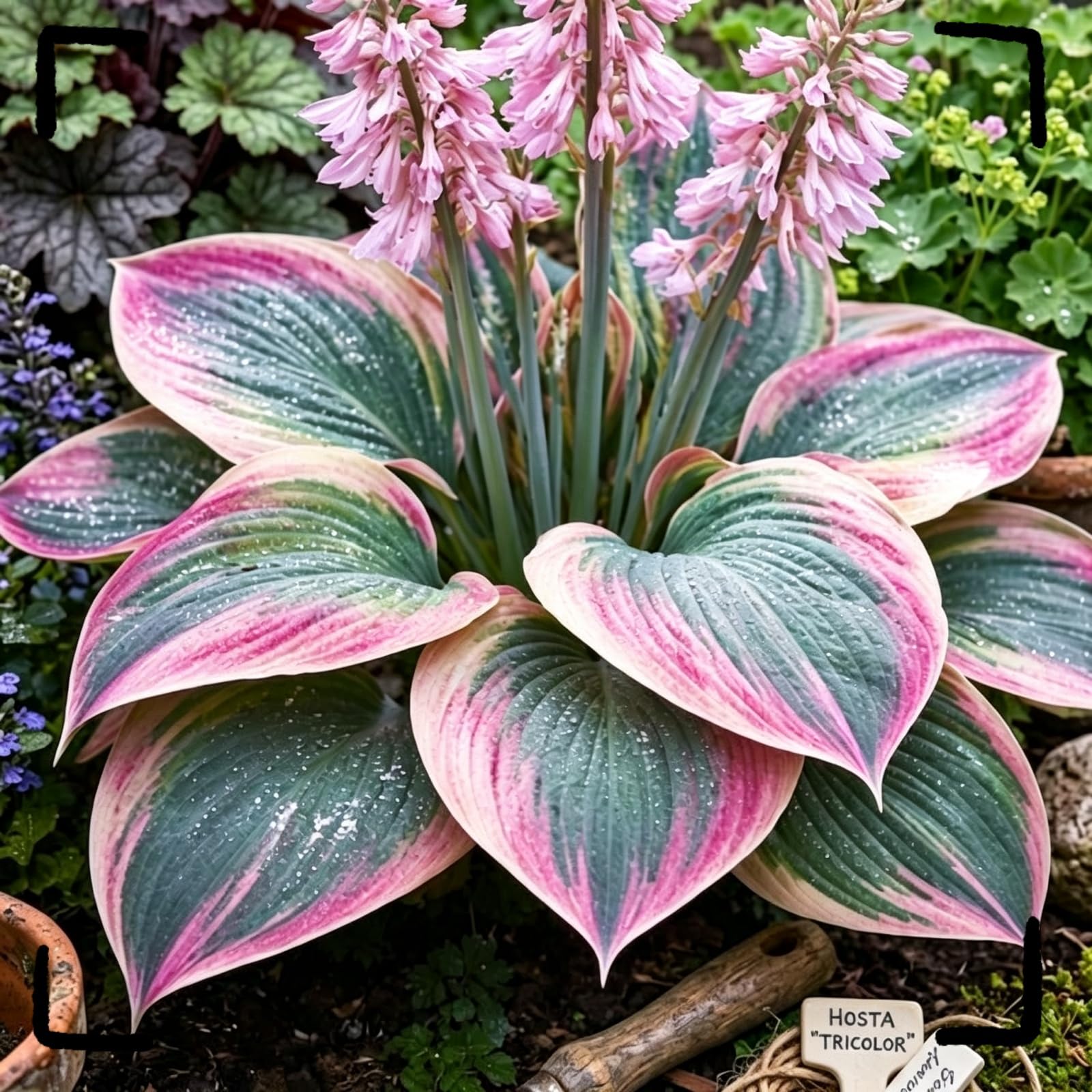 Hosta Multicolore Perenne, Rizoma Forte, Resistente all’Ombra e al Freddo Invernale-15bulbi-D