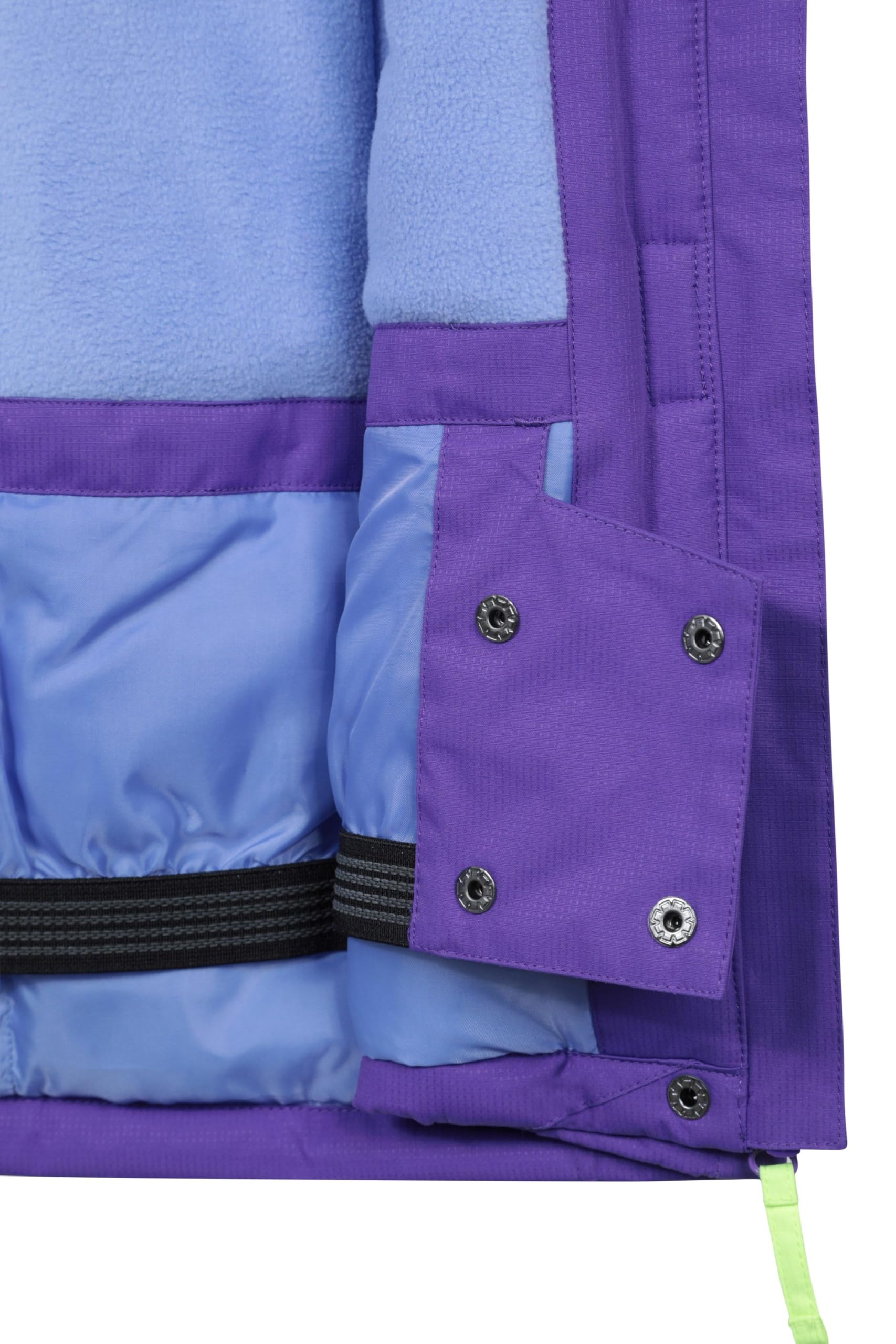 Mountain Warehouse Honey Veste de ski pour enfant – Imperméable à la neige, poignets réglables, veste pour enfant avec doublure en polaire, jupe de neige intégrée, veste d'hiver – garde les enfants au