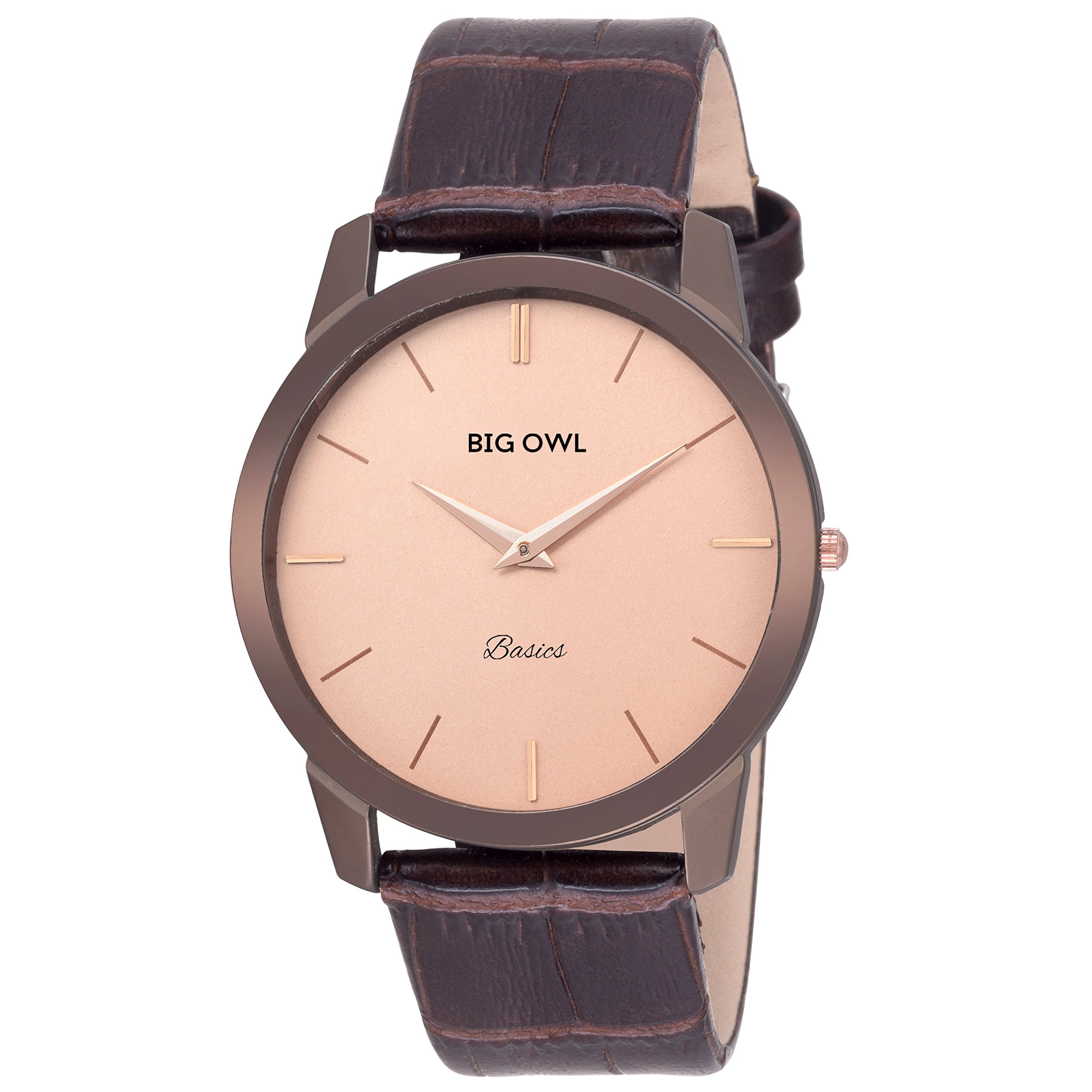 BIGOWL Formal Brown Dial Leather Strap Slim Watch for Men (B07DL6R5CL) Amazon Price History, Amazon Price Tracker