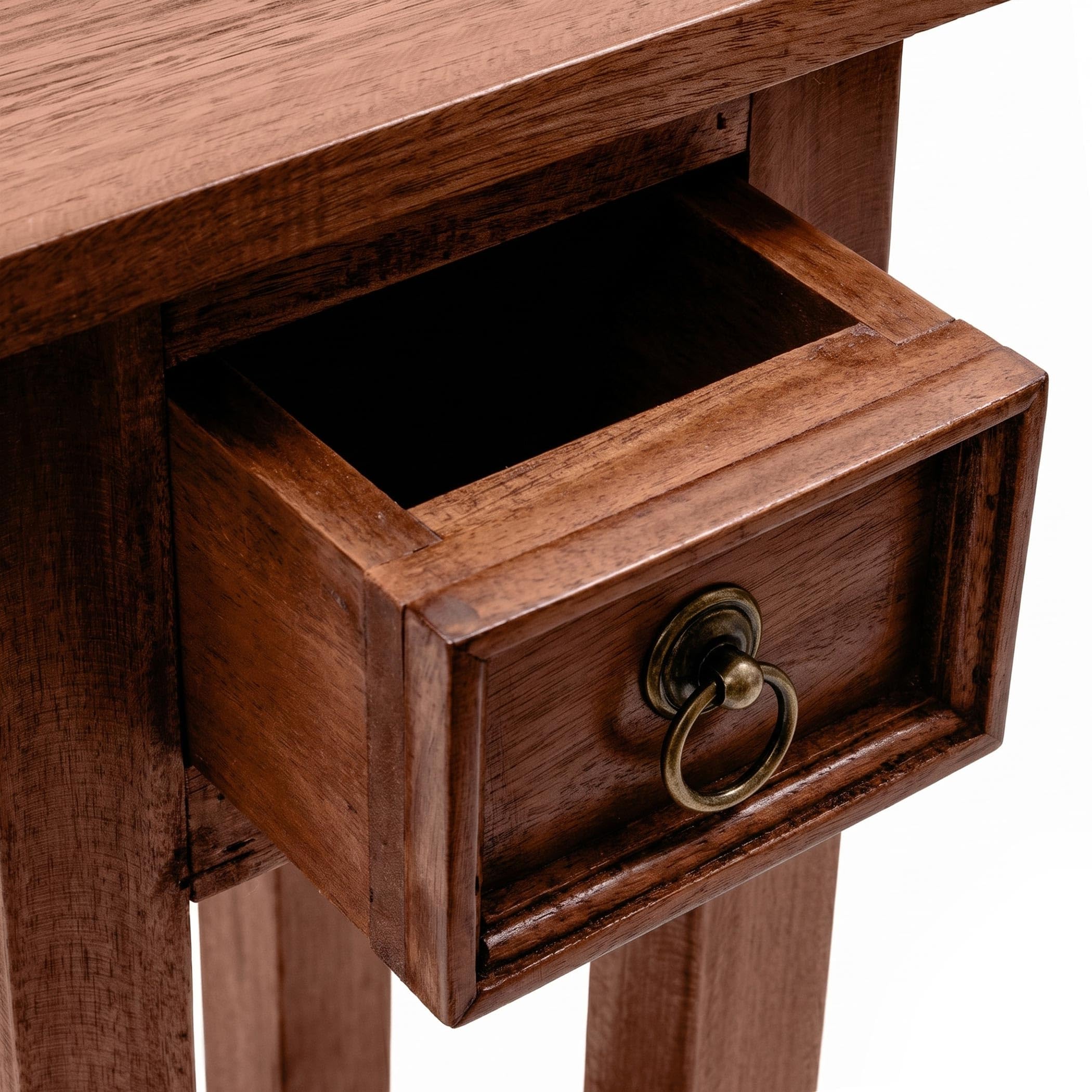 Spetebo Tavolino in mogano con cassetto 67 x 25 cm – marrone – tavolo per telefono vintage in legno