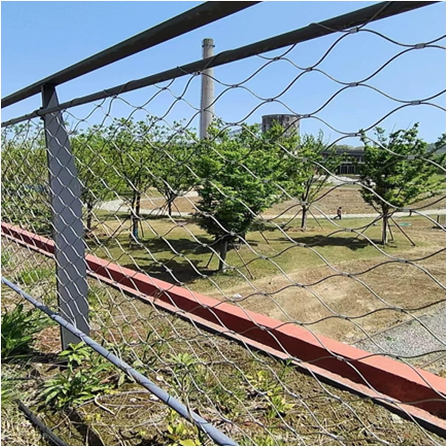 DIY Decorative Durable Deer Fencing Net Fall Prevention Net 304 Stainless Steel Railing Construction System Safety Net Woven Wire Mesh X-Type Mesh(9.8x26.2ft(3x8m))