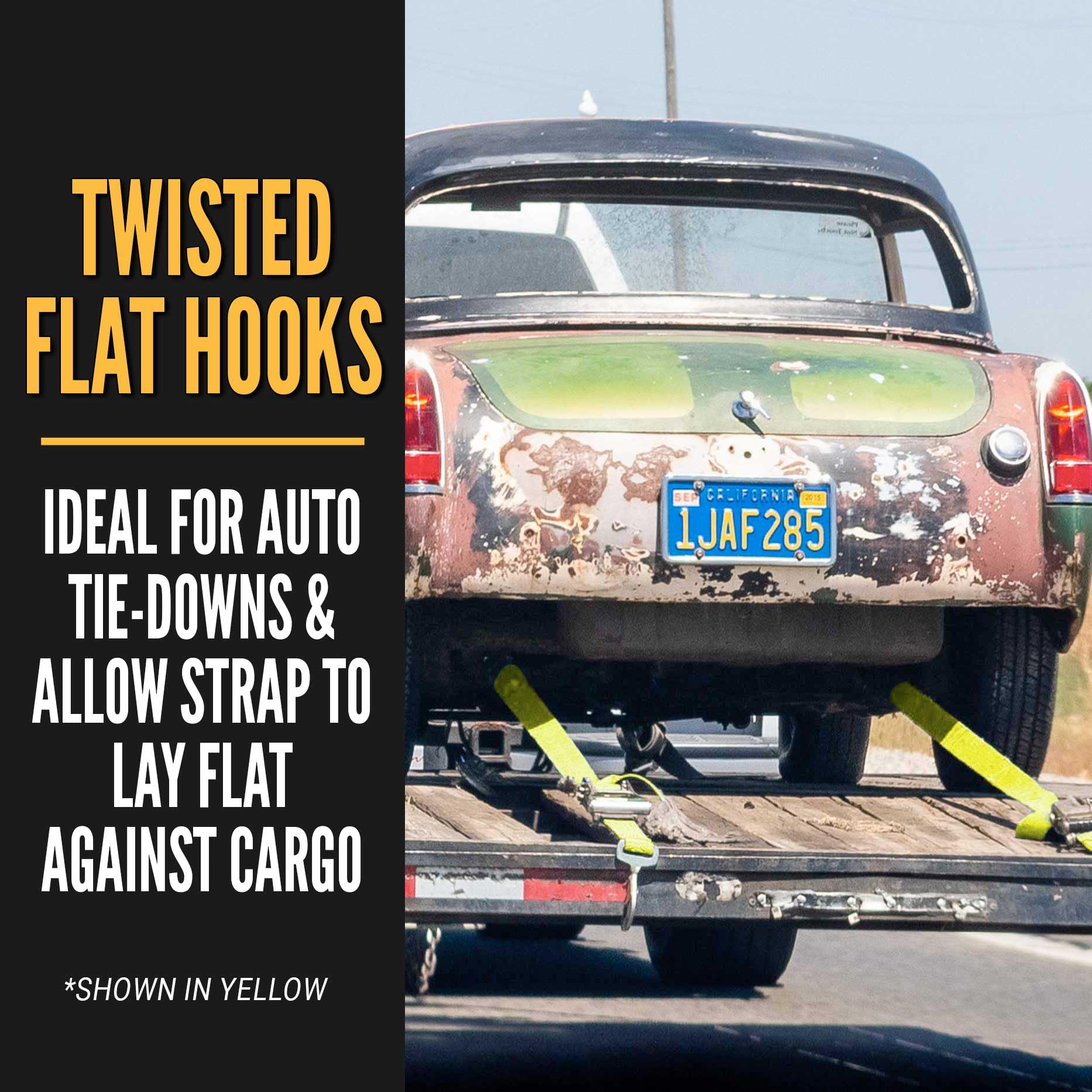 US Cargo Control 2" X 20' Ratchet Straps - 2,200 Lb Capacity With Twisted Snap Hooks (2-Pack)