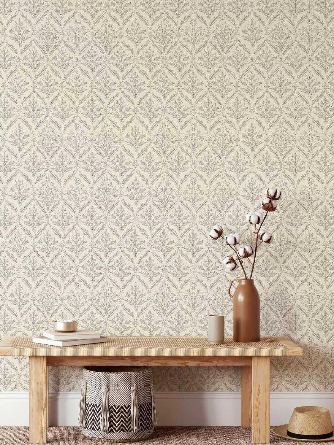 Vintage Peel and Stick Wallpaper Self Adhesive Removable Neutral Wallpaper for Bedroom Drawers Cabinets
