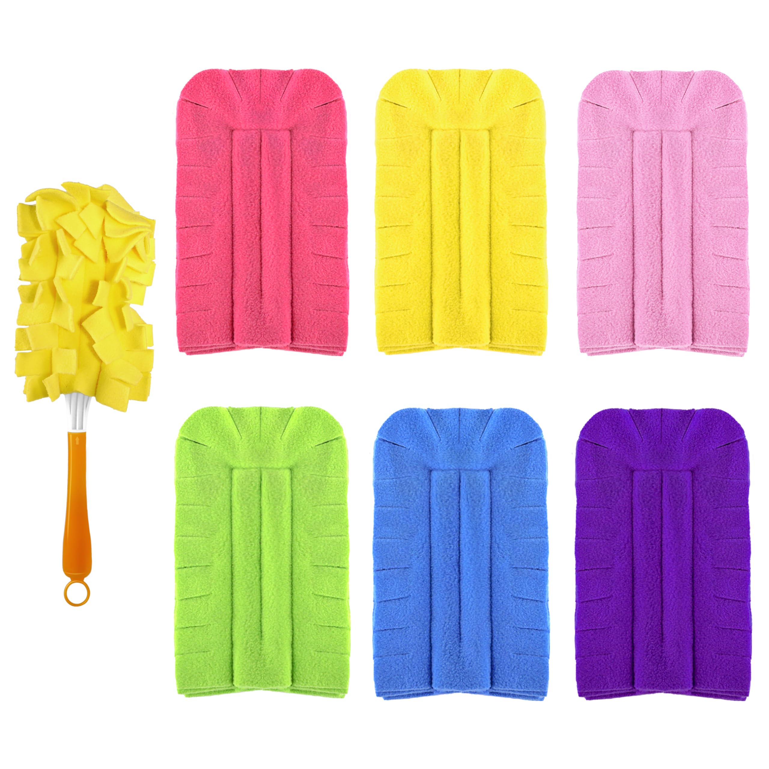 Recambio de plumero compatible con mango extendido Swiffer Duster – Recambios reutilizables resistentes 360 para mango de plumero Swiffer y kit de inicio de mango súper extensor, paquete de 6