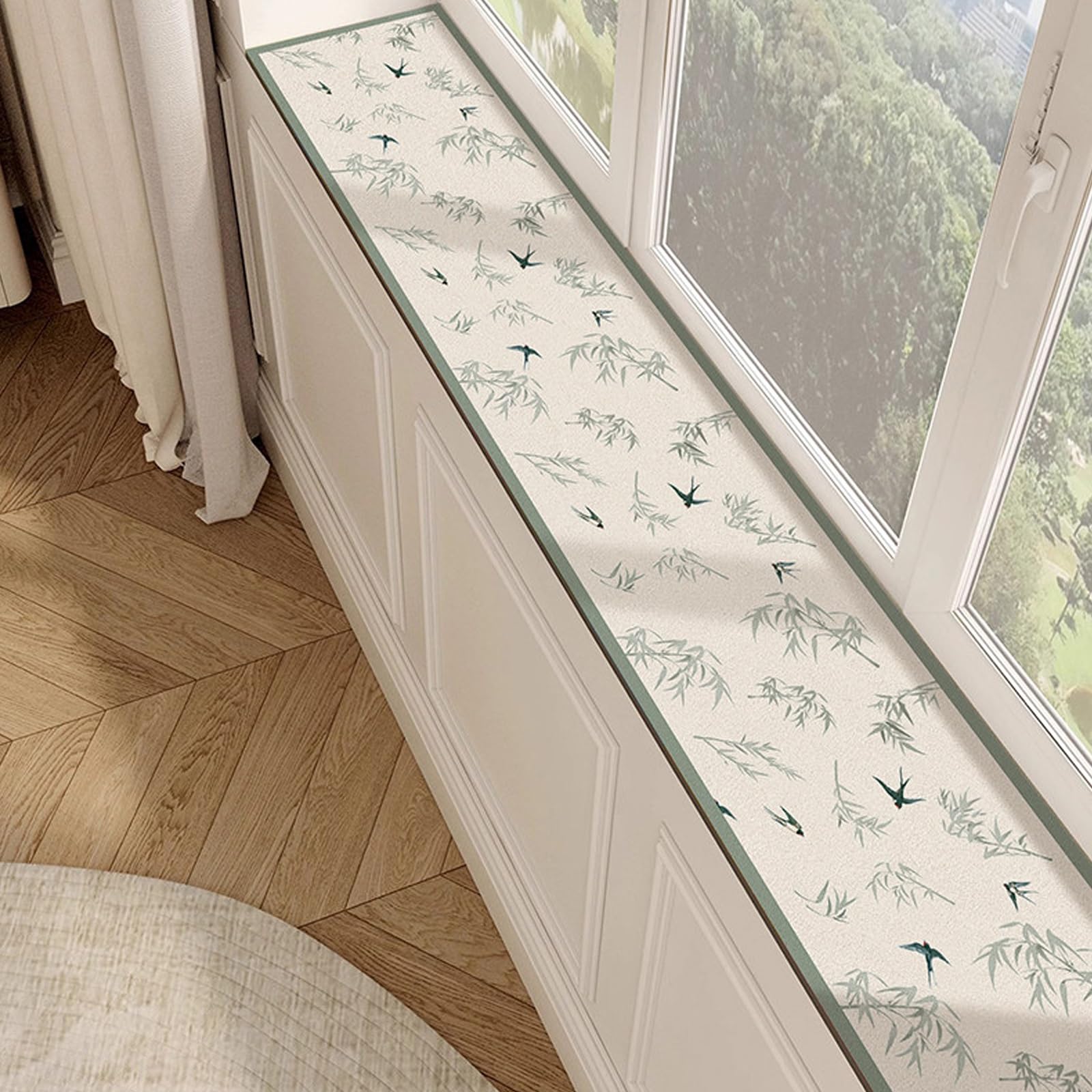 WPWSDWMX Window Sill Mat, Non-Slip Diatomaceous Earth Cushion Pad for Window Seat, Waterproof Easy Clean Cover(50 x 160cm/20 x 63in)