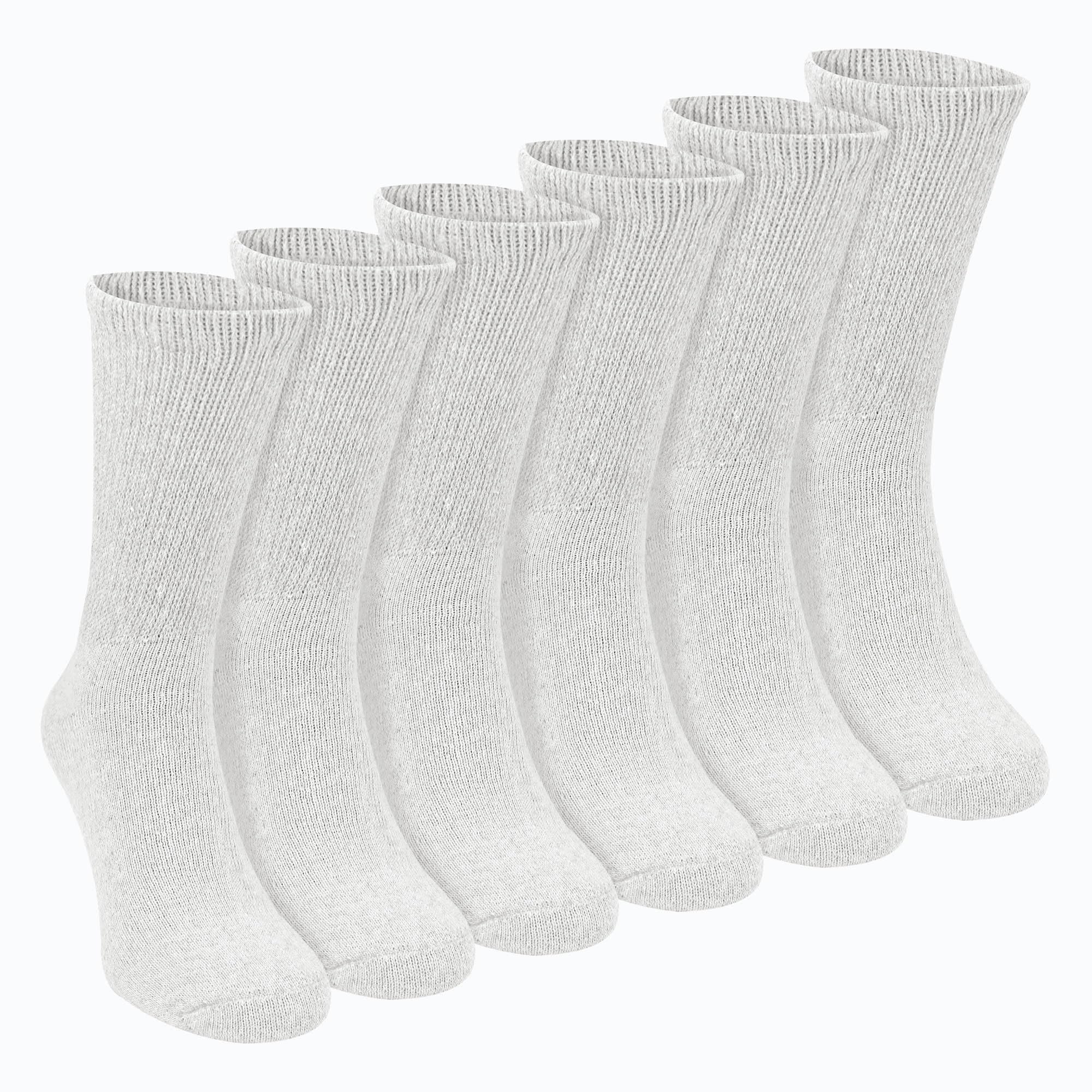 Sock Snob - 6 Pairs Mens Diabetic Loose Top Cotton Socks | Soft Non-Binding Breathable Socks