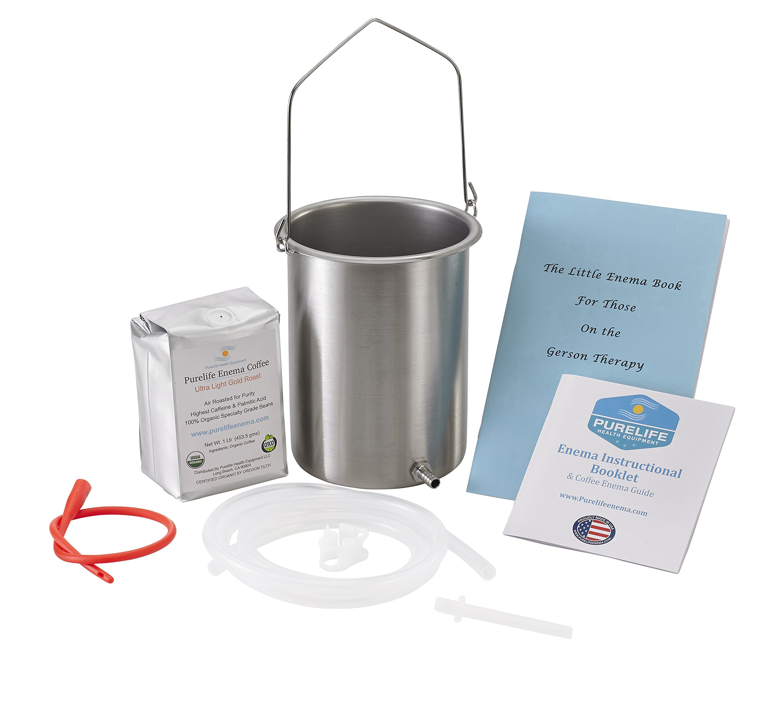 Buy Purelife Detox Coffee Enema Kit Made in USA 2 Qt / Superior Non Toxic Made in USA