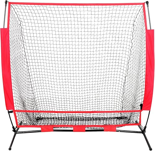 Miniatura 9 de Smartxchoices Red de práctica de sóftbol de béisbol de 5 x 5 pies con bolsa de transporte, portátil, lanzamiento, bateo, atrapamiento, lanzamiento,
