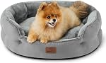 Bedsure Petit lit de chien lavable, Lits de chat ronds pour les chats intérieurs,20in Lit en peluche douce, lits de chien pour petits chiens pour chiots et chatons, fond antidérapant, facile à nettoyer