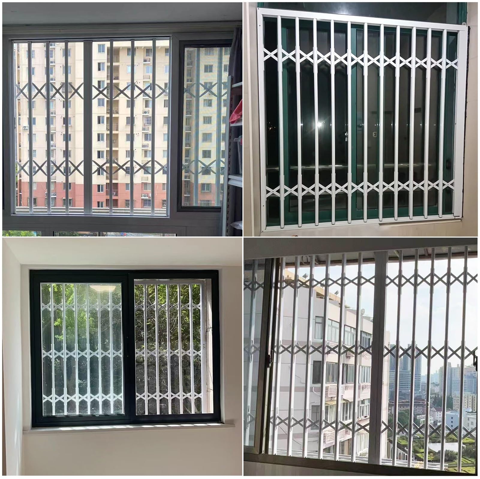 Inferriate per Finestre Inferriate Estensibili Bloccabili per Garage, Kit Ferramenta per Griglie Sicurezza Finestre Domestiche, Ringhiera Protezione Personalizzabile(W90xH75cm/35x30in)
