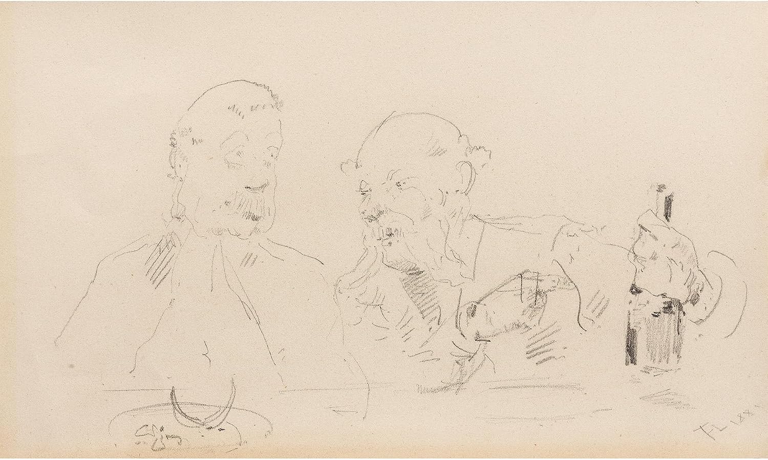ArtDirect At the table (1881) Unframed Art Print Giclee Poster by Henri de Toulouse-Lautrec - Ready for Framing with Customization Sizes 10x6, 14x8, 20x12, 36x21, 48x29 and 60x36 inches