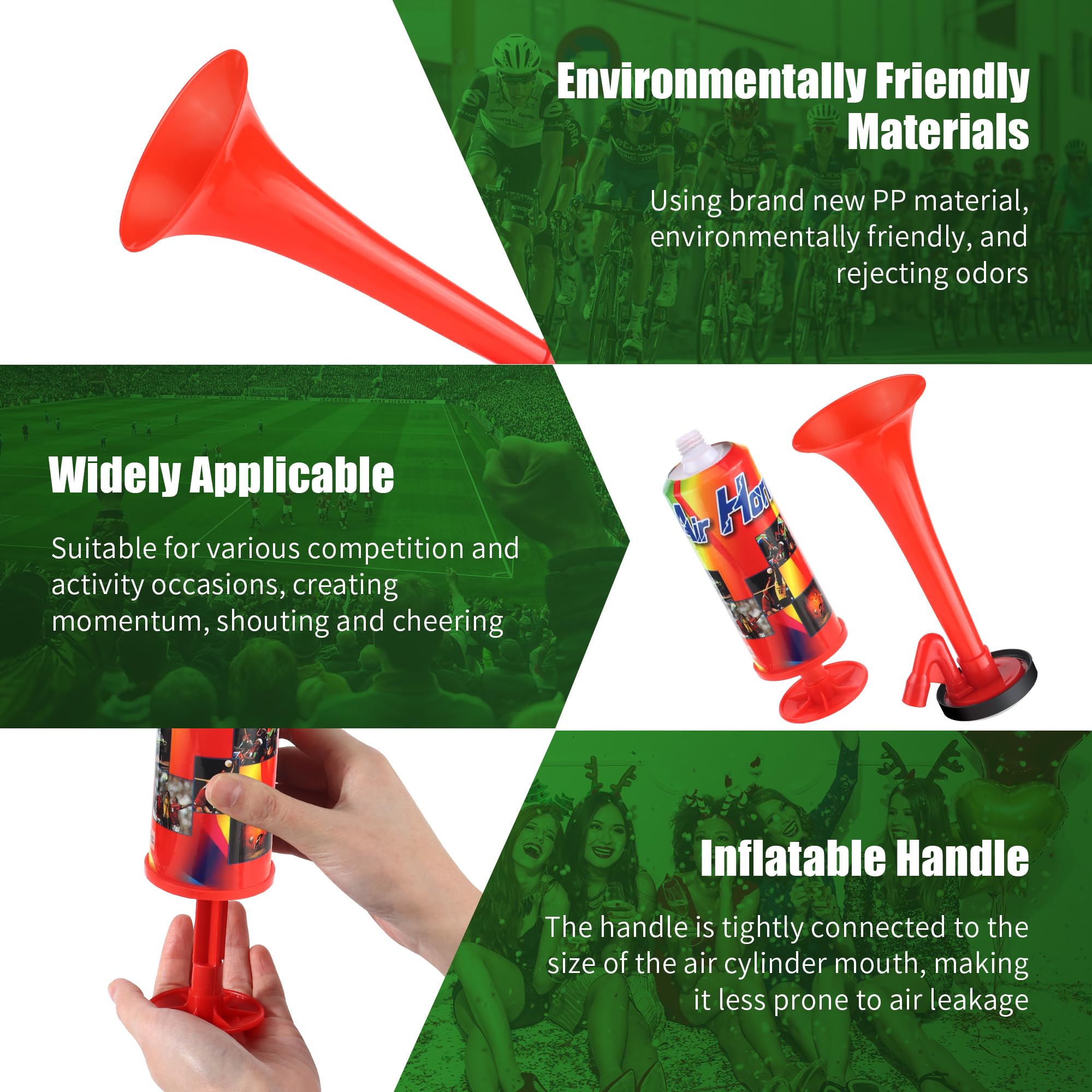 JSMTKJ Tromba da Stadio, Trombetta da Stadio Manuale, Air Horn Estremamente Forte per Partite di Calcio, Eventi Sportivi, Nautica, Celebrazioni