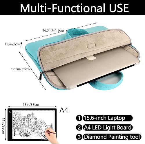 Miniatura 9 de Aonstyna Bolsa de transporte con almohadilla de luz A3 para pintura de diamantes, bolsa de almohadilla de luz de pintura de diamantes, bolsa de mano