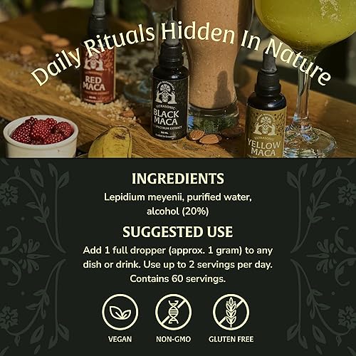 Miniatura 3 de Extracto de maca negra de 1.7 fl oz – Ingrediente a base de plantas andinas para resistencia, concentración y vitalidad | Utilizado tradicionalmente