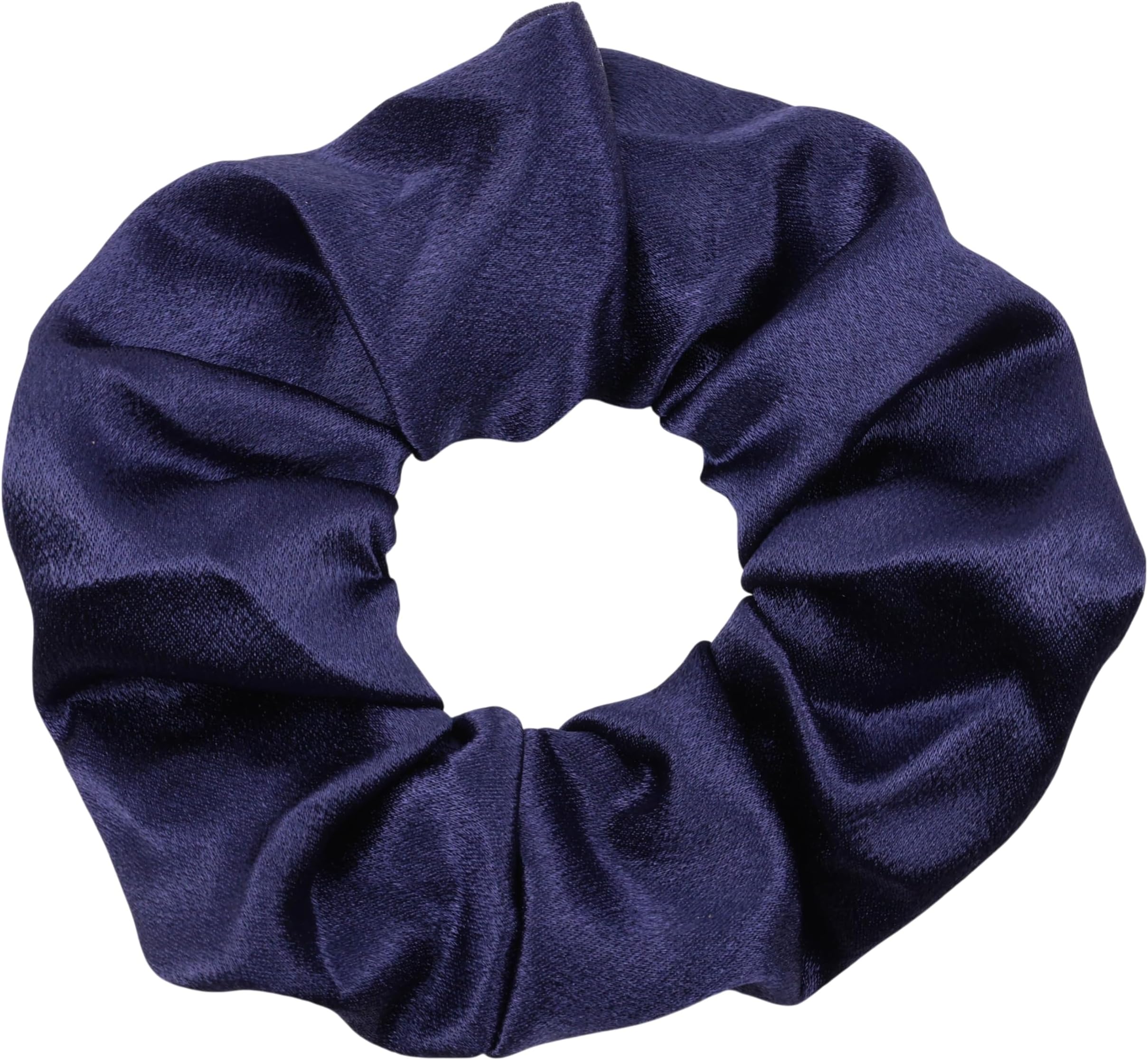 Plain Satin Hair Scrunchies Ponytail Hair Tie Traceless Luxurious Bobbles Classic Hair Accessory (Blue navy)