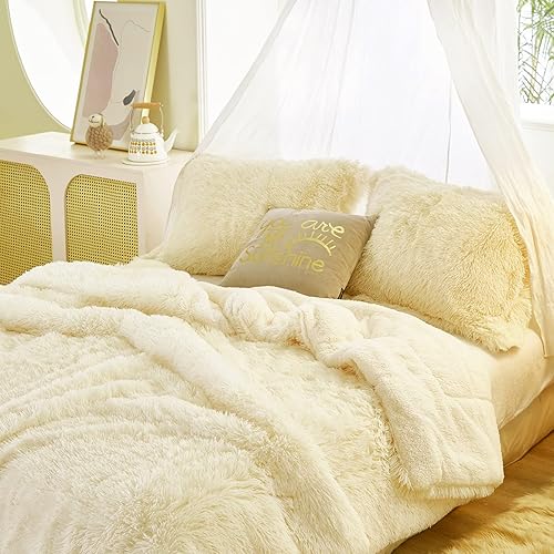 Miniatura 2 de Juego de edredón de lujo de pelo sintético lanudo tamaño matrimonialqueen, edredón reversible de felpa y sherpa, color gris, juego de ropa de cama
