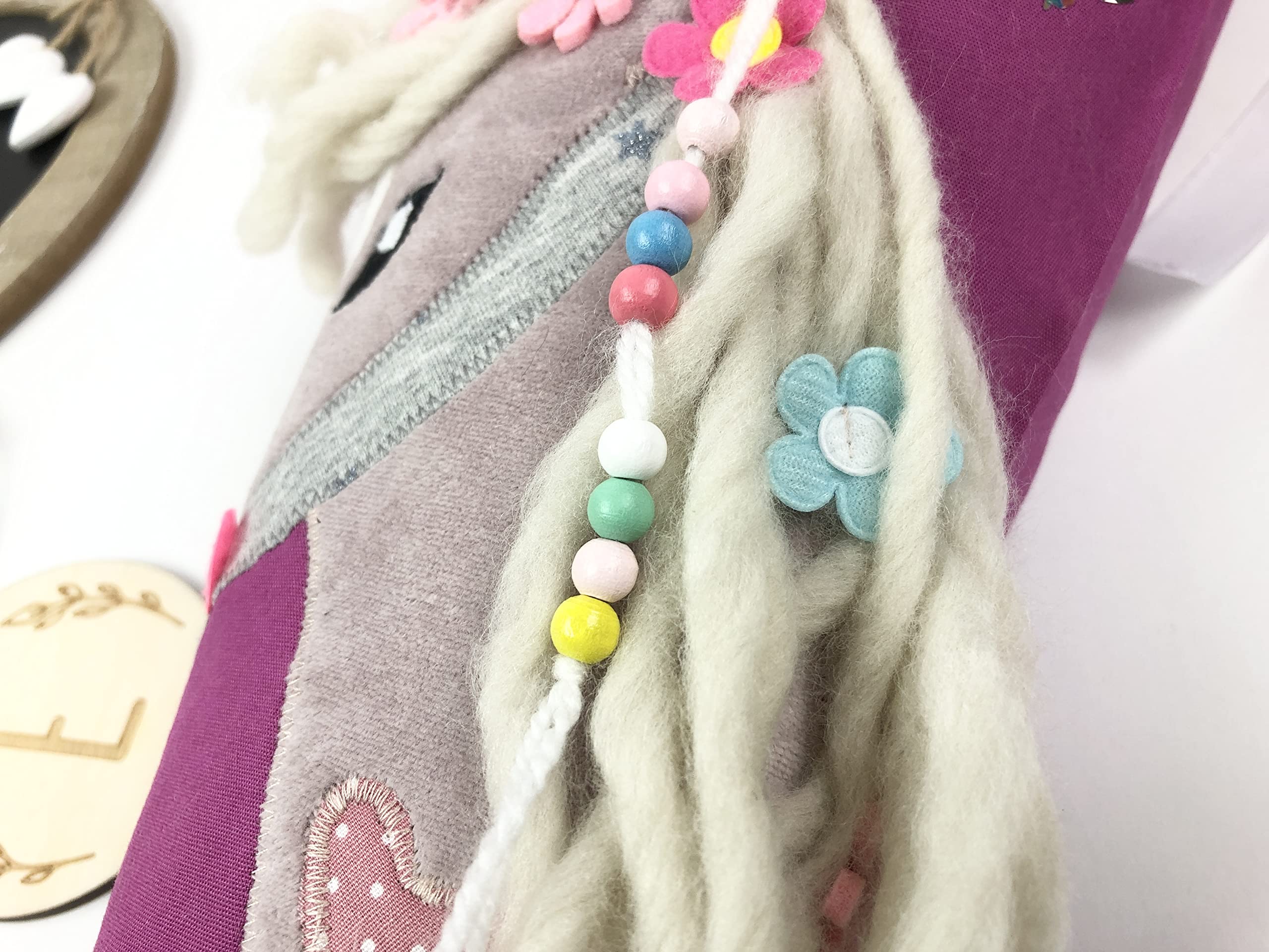 Schultüte/Zuckertüte Pferd mit Namen in bordeaux oder auch anderen Farben möglich, zur Einschulung für Mädchen, aus Stoff, mit Kissen (Schultüte ohne Kissen)