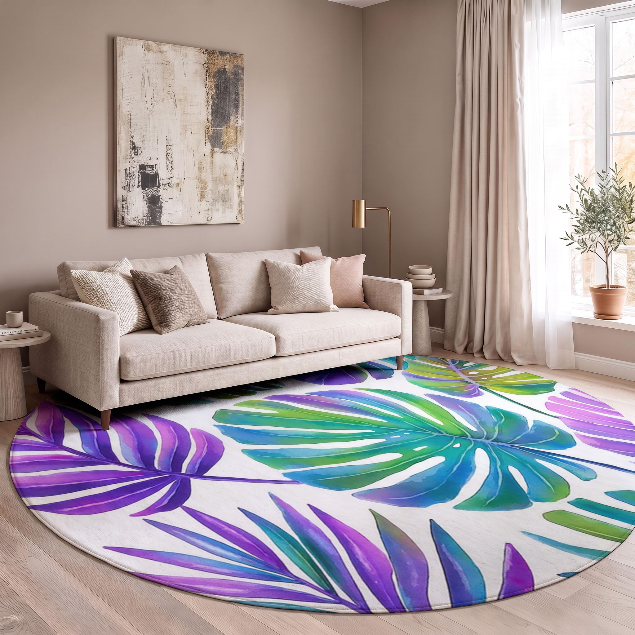 Tapis Style Aquarelle Onirique Rond 160cm