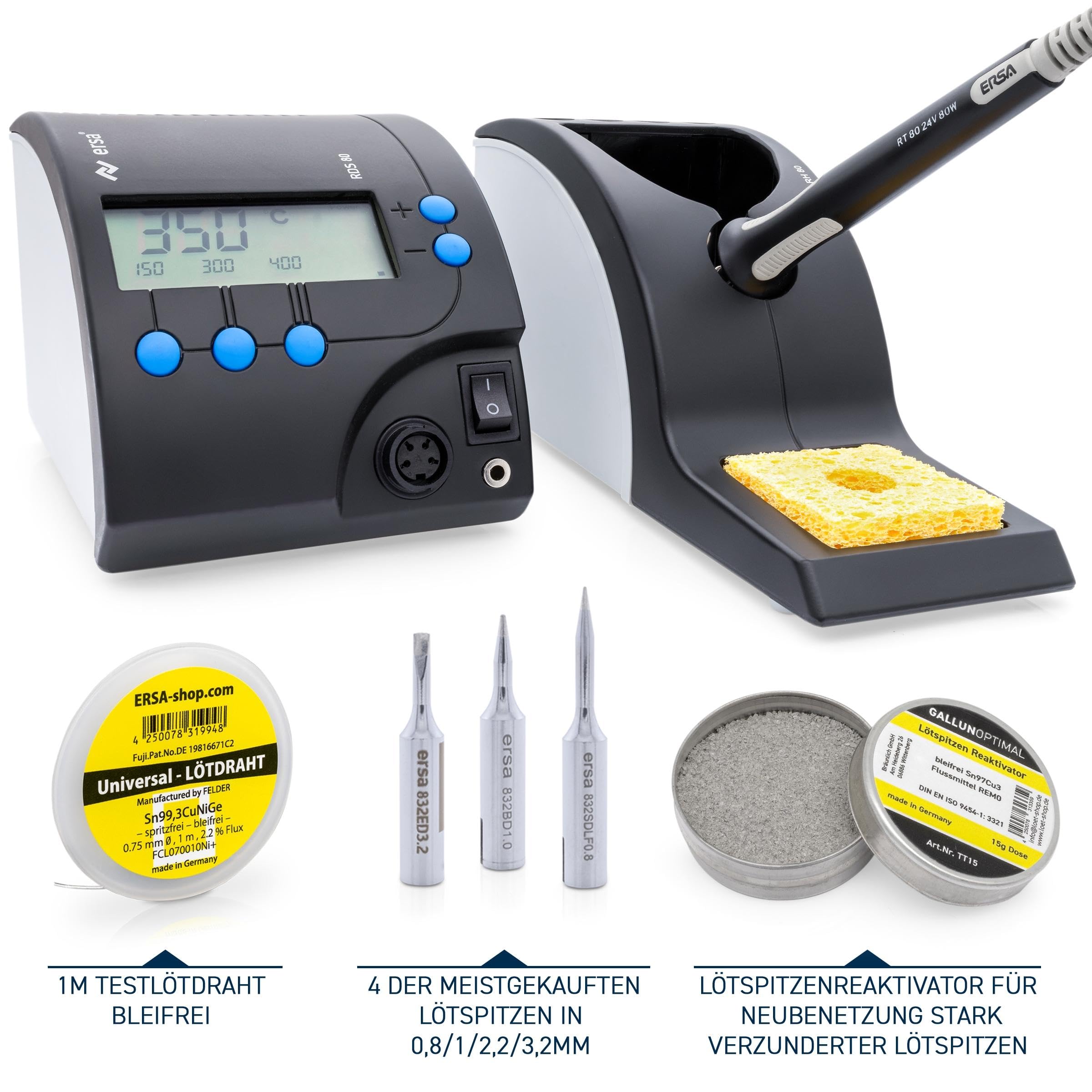 Ersa RDS80 Stazione saldante 80 W starter set 6 pezzi