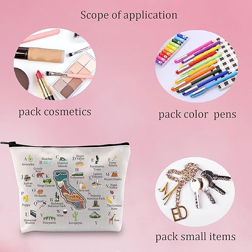 Miniatura 7 de Regalo del estado de California Bolsa de maquillaje con cremallera Regalo de viaje de California Regalo de mudanza a California Regalo, Maquillaje
