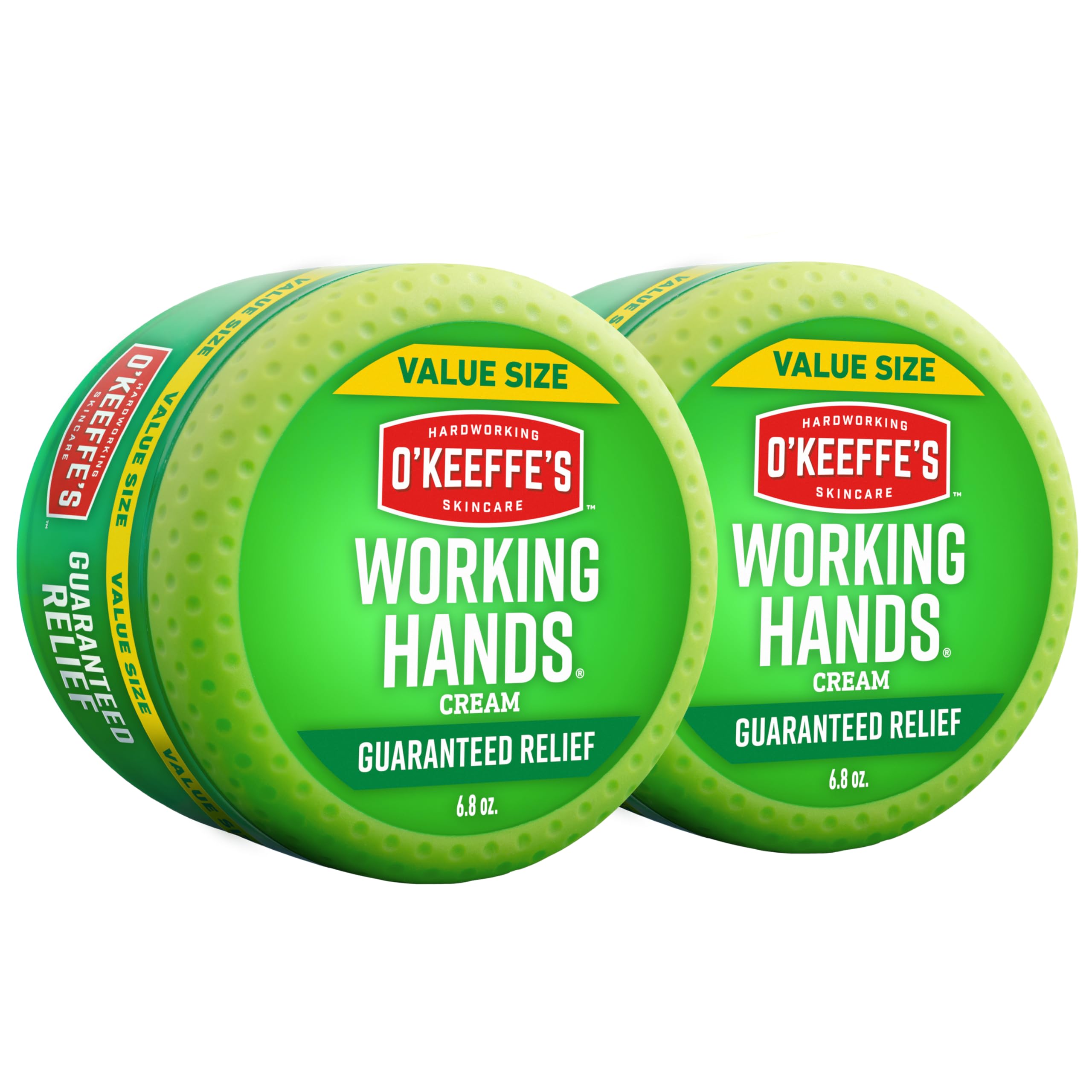 O'Keeffe's Working Hands Hand Cream for Extreme Dryness - 6.8 oz Value Size Jar (2 Pack) - Repairing Skincare for Cracked, Dry Hands