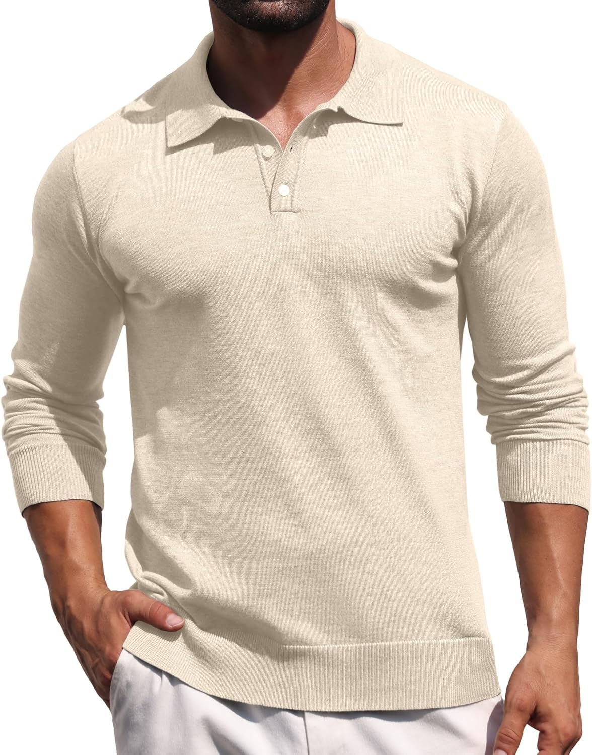 Sailwind Knit Polo Sweaters Long Sleeve Classic Golf Shirts - Image 2