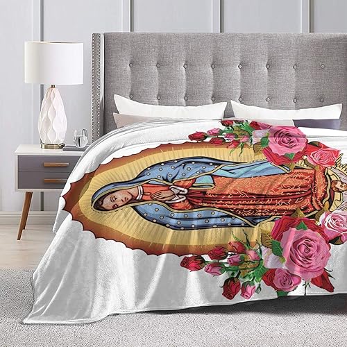 Miniatura 5 de Manta de forro polar de Our Lady of Guadalupe, manta de microforro polar ultrasuave y acogedora para sofá, cama, camping, viajes y uso en automóvil,