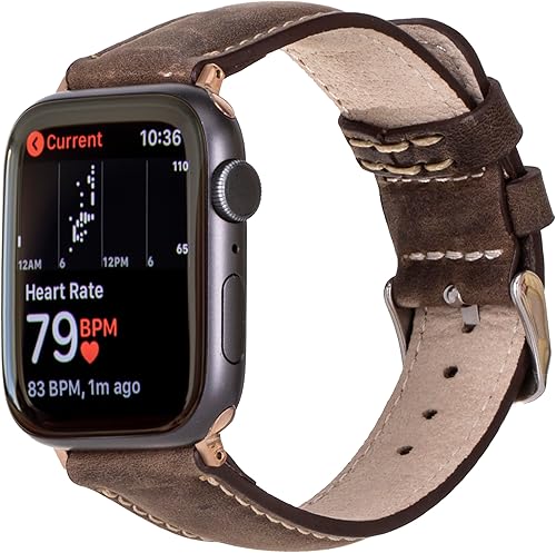 Miniatura 33 de Watch Bands Compatible with Apple 38mm 40mm 41mm 42mm 44mm 45mm 49mm for men & women, Handmade Genuine Leather, Wristband Compatible with iWatch