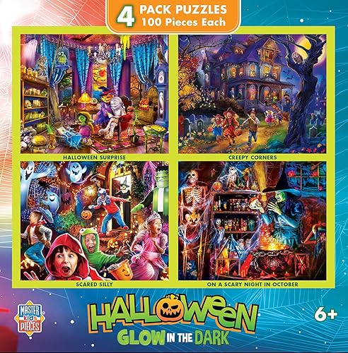Miniatura 11 de MasterPieces Juego de rompecabezas para niños a partir de 6 años, paquete de 4 de 100 piezas, juego educativo y divertido, colección de animales