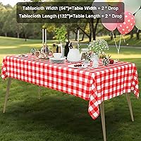 Vista 108 de Smiry Paquete de 10 Manteles Desechables de Cuadros Vichy Azules - 54" x 108" Mantel de Plástico de Servicio Pesado, Cubiertas de Mesa Impermeables