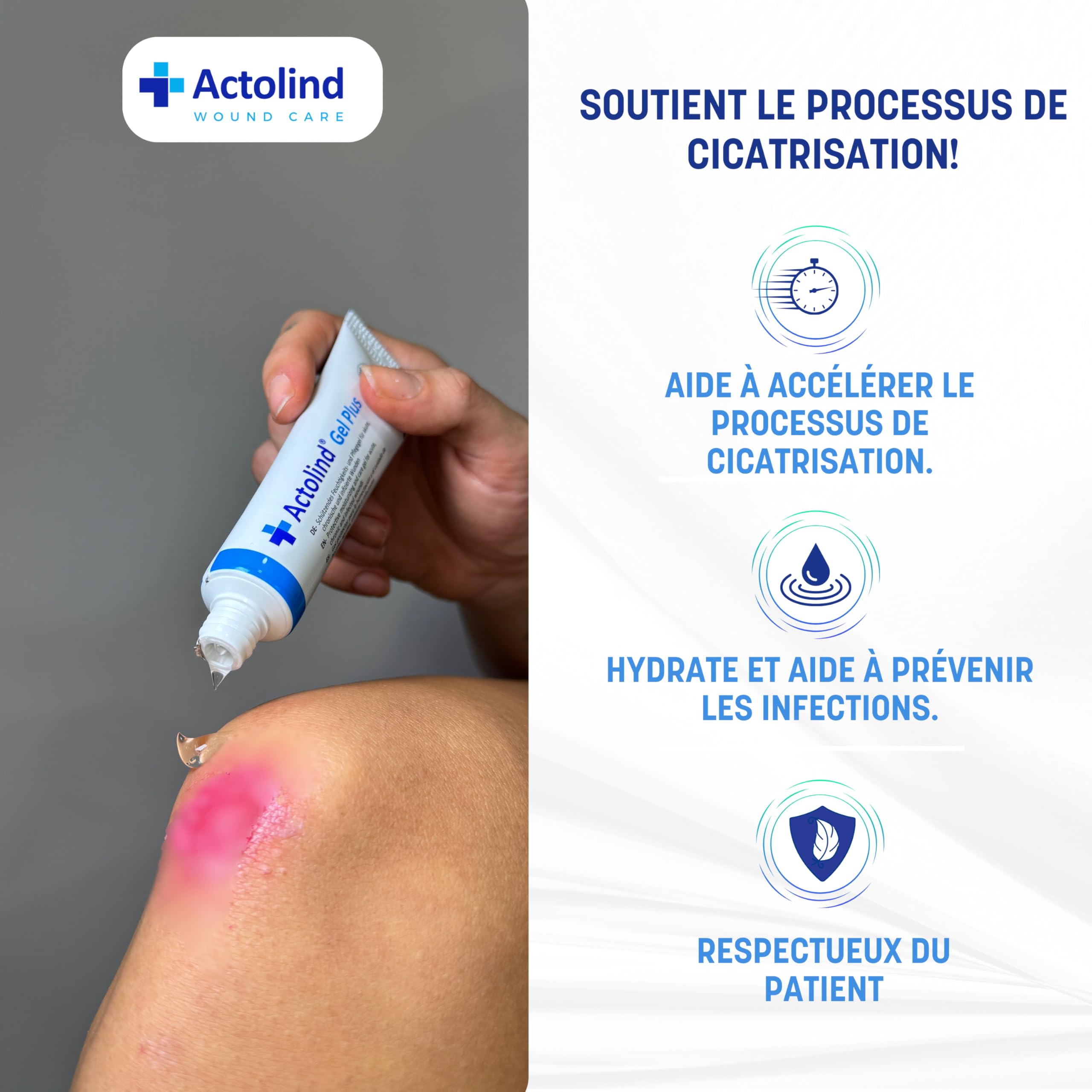 Actolind Gel Plus 250 ml – Gel antiseptique pour le soin des plaies