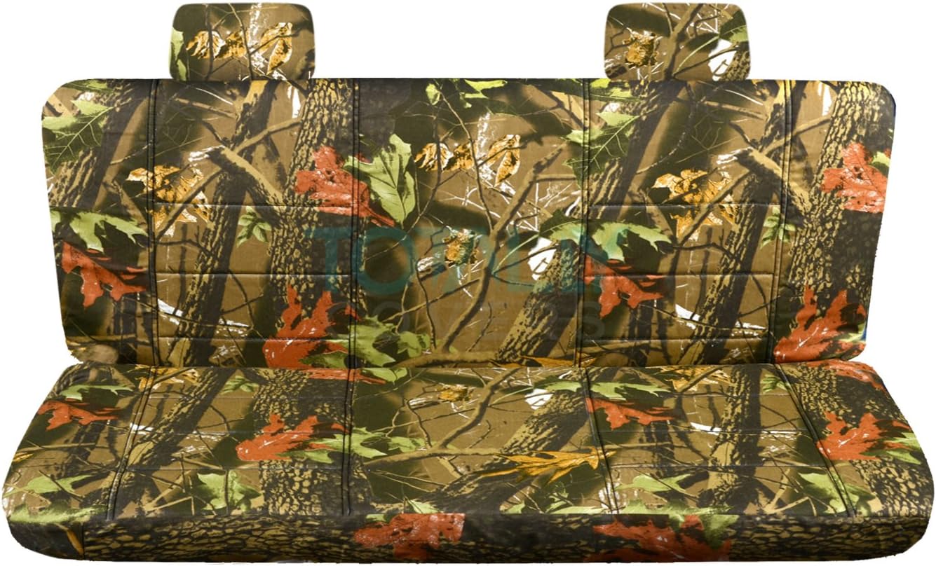 Totally Covers Compatible with 2009 Ford F-150 SuperCab/SuperCrew Camo Truck Seat Covers (Rear 60/40 Split Bench) w/wo Center Armrest: Beige & Green Camouflage (16 Prints) F-Series F150