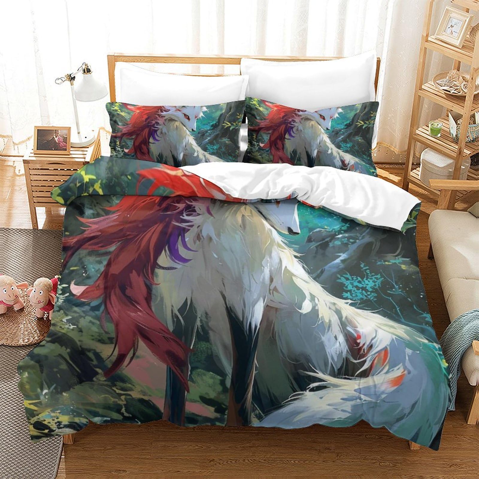 Housses de Couettes Renard de la Jungle en Microfibre Super Douce Et Respirante 260x220cm