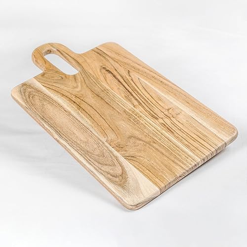 The Fine Living Co. Wood Serveware Board, Charcuterie Boards Gift Set, Acacia Board for Serving Meat, Cake, Pizza, Non-slip Board, 0.6" Thick & Food