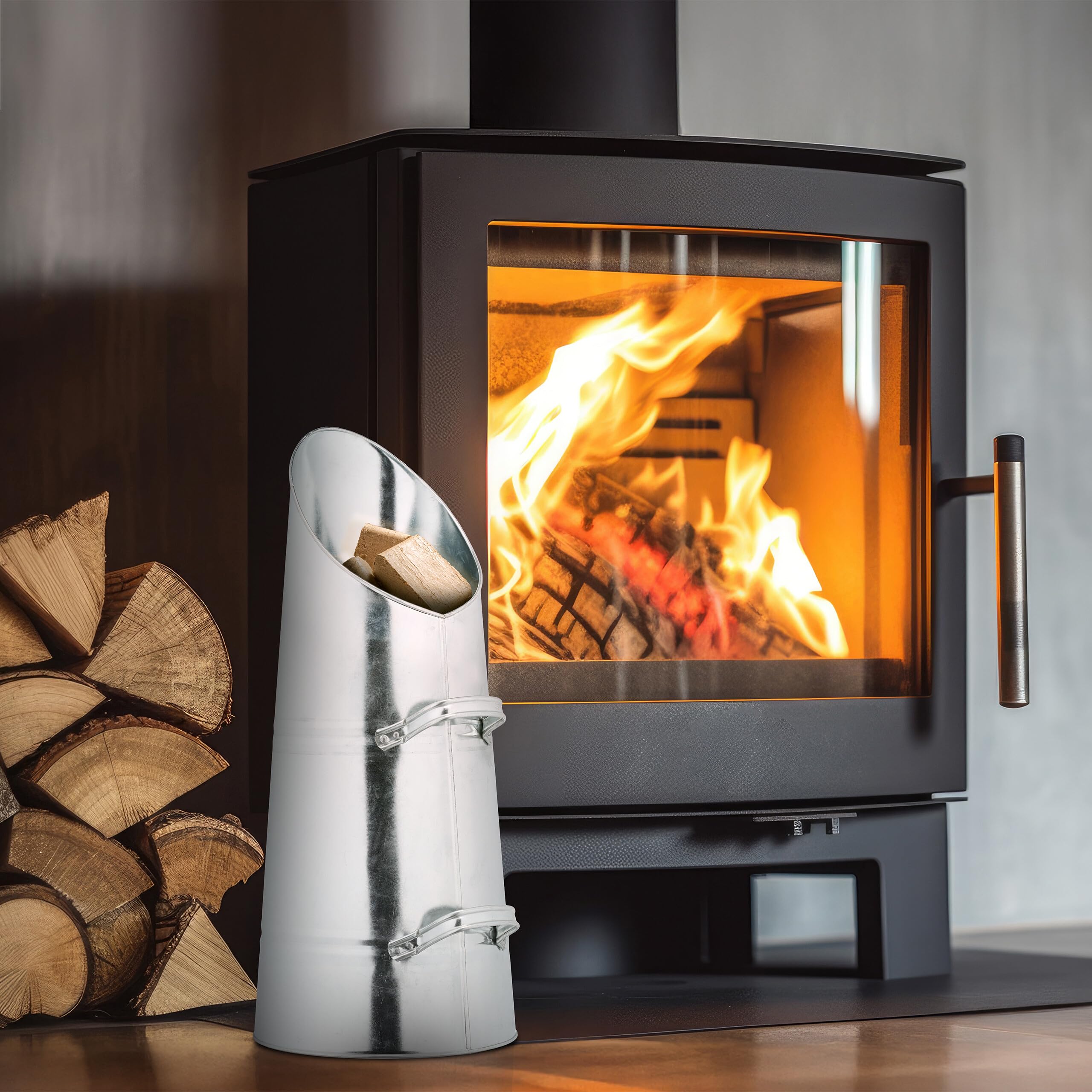 Relaxdays Charbonnière métallique 16 litres pour cheminée