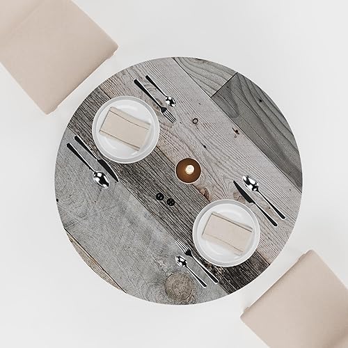 Miniatura 3 de Mantel redondo de 60 pulgadas, color azul frío, mantel redondo de poliéster para picnic al aire libre, campamento y cocina, comedor, fiesta