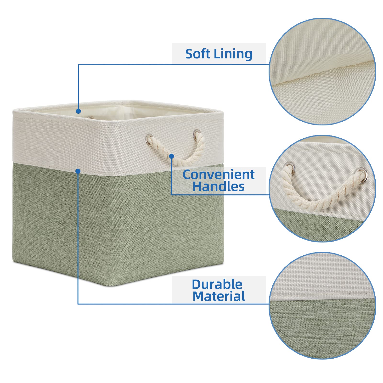 Temary Cubi Portaoggetti In Tessuto, 33 X 33 Cm, Per Organizzare