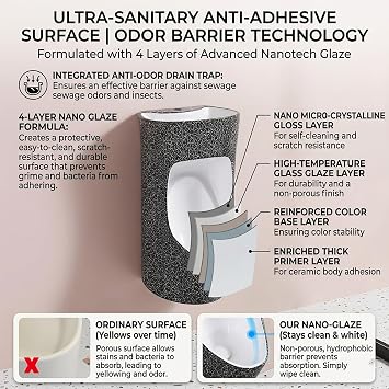 Wall Mounted Ceramic Urinal for Men with Sink, Intelligent Sensor & Manual Dual Flush, 2-in-1 Water-Saving Male Urinal with Faucet for Commercial, Home, Garage, Hotel(Black)