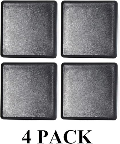 Miniatura 2 de Tapa cuadrada negra de plástico de 4 x 4 pulgadas, tapón de acabado, tapa de extremo de tubo de tubo, universal duradera para silla (4)