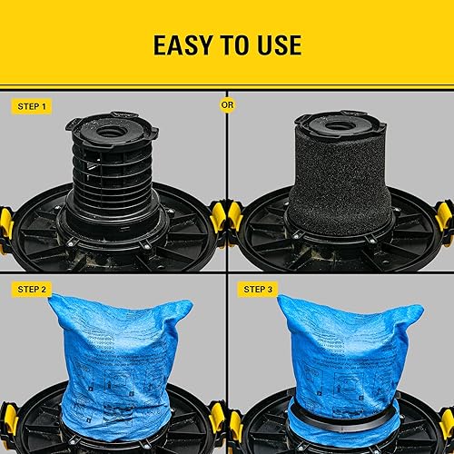 Miniatura 7 de STANLEY Filtro de tela azul reutilizable con anillo de abrazadera 19-1500 para aspiradoras húmedas/secas de 5-6 galones, bolsa de filtro compatible