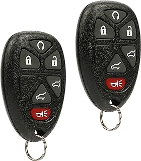 Car Key Fob Keyless Entry Remote fits 2007-2014 Chevy Tahoe Suburban / 2007-2014 Cadillac Escalade / 2007-2014 GMC Yukon (fits Part # 15913427, 20869057, 22756462), Set of 2