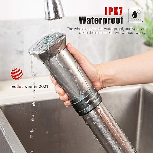 Miniatura 4 de Olla de cocción lenta Sous Vide ultrasilenciosa KitchenBoss G320 - Olla de cocción lenta impermeable IPX7, motor CC, sin escobillas, 1100 W,